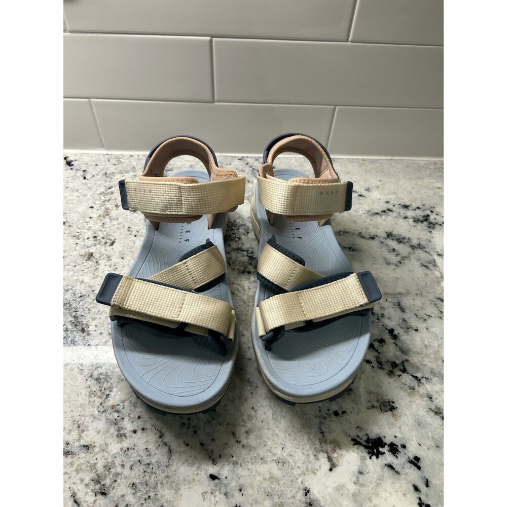 REEF CROSS SHORE Sandals Women Size 8 Rose Sand Adjustable Beach Water Platform